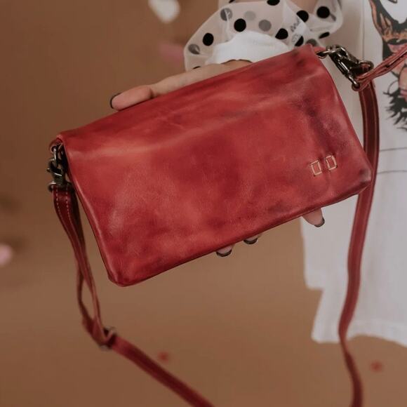 BED|STU | Cadence Crossbody Red Rustic Wallet Bag Purse   Clutch Long Strap - Picture 1 of 9